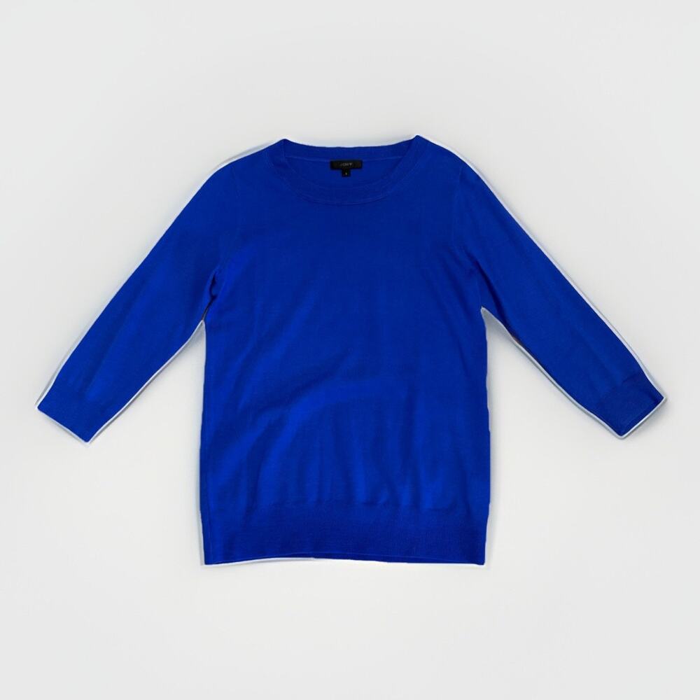 J. Crew Sweater Women’s Royal Blue Size Small 100% Merino Wool Tippi Long Sleeve